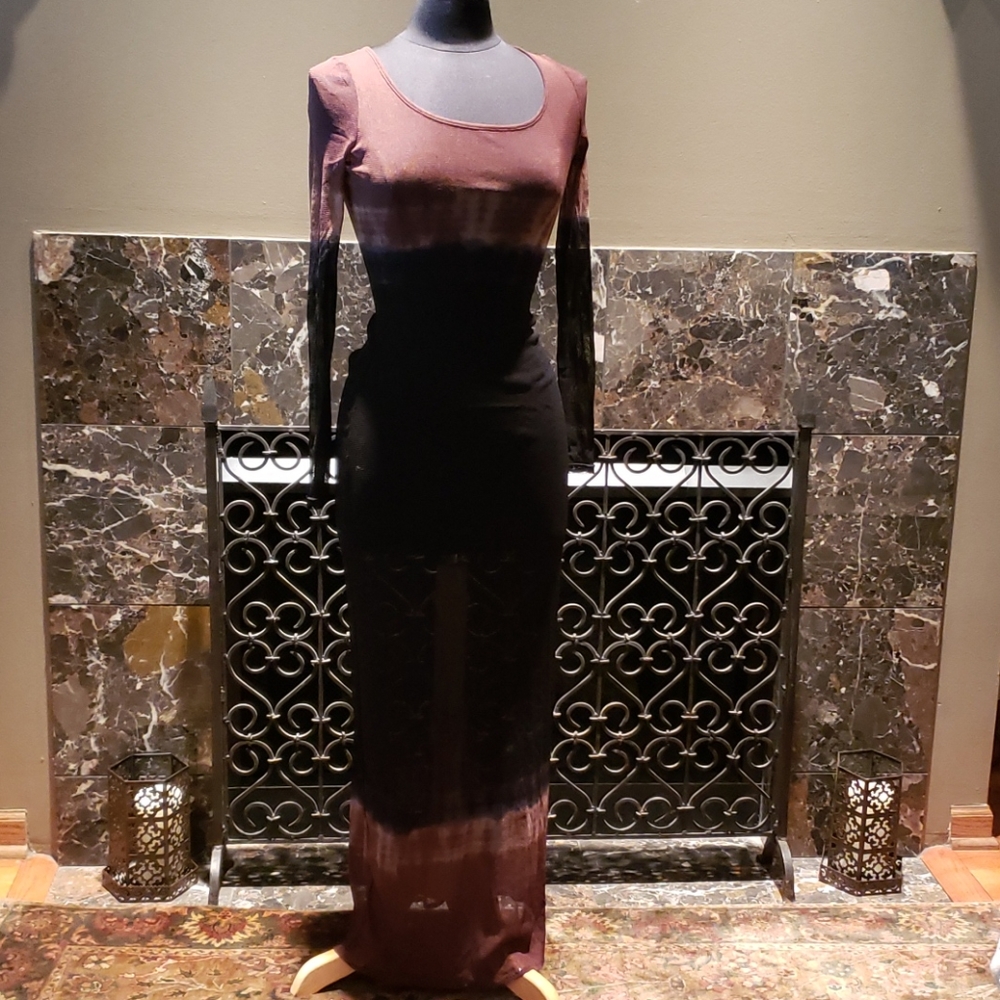 Long sheer dress and matching tank. 2 pieces.